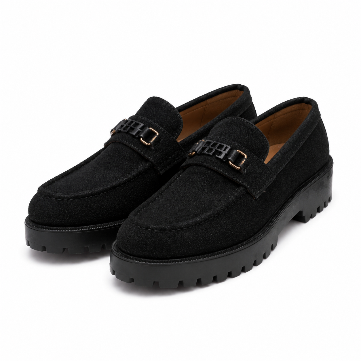 chunky suede bit loafer