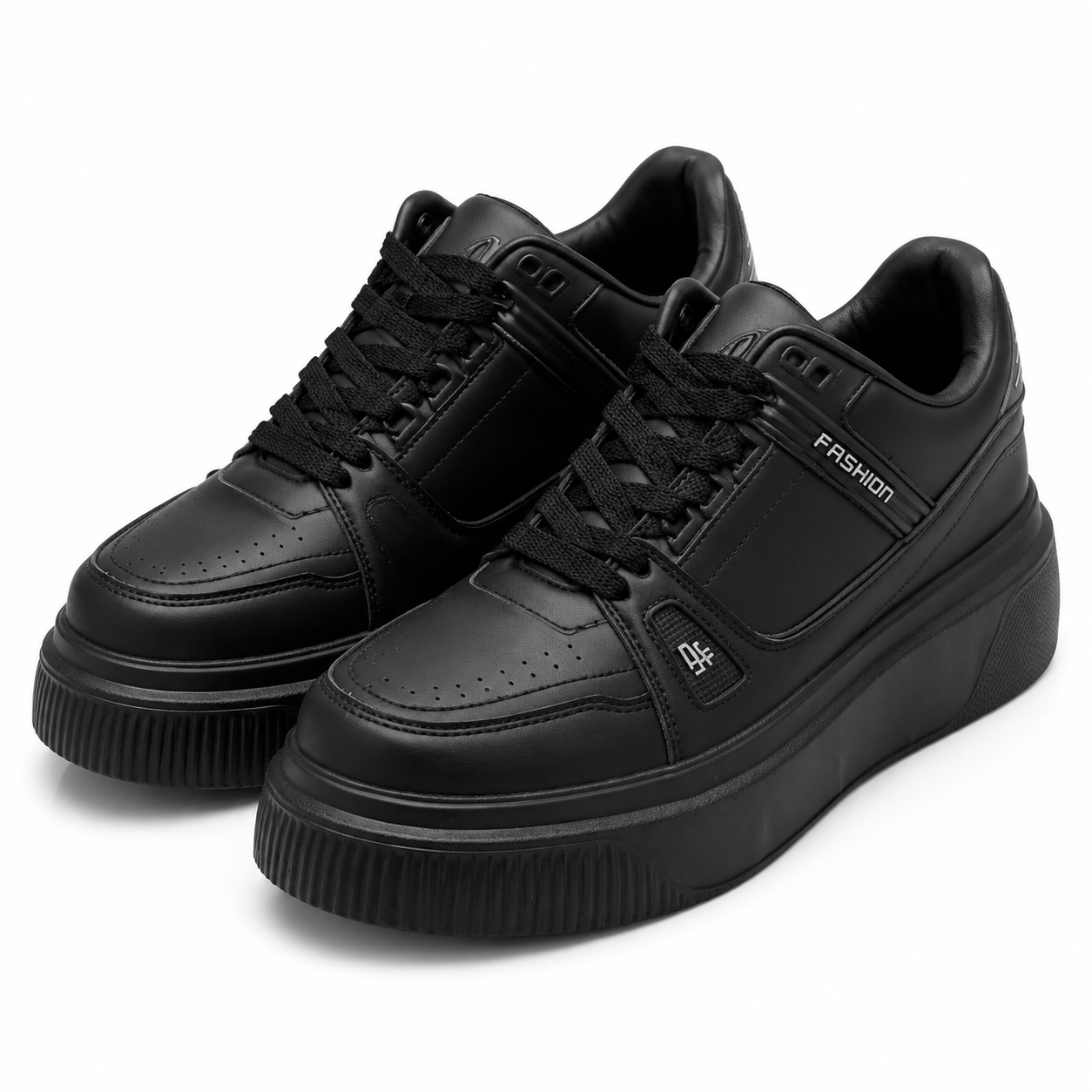 LORVAN All-Black Chunky Platform Sneakers