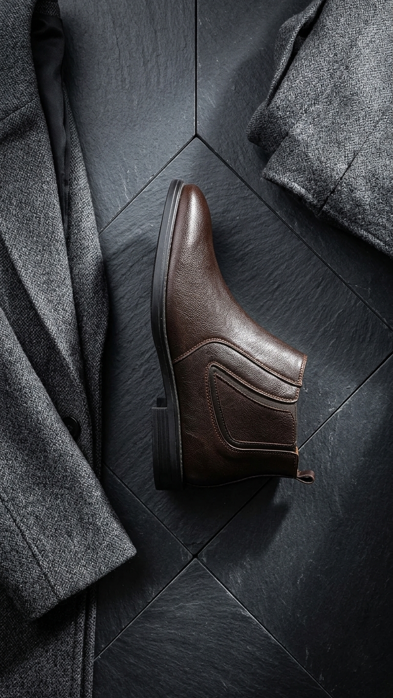 The Espresso Chelsea Original Leather Chelsea Boots for Men Slip On Ankle Boots