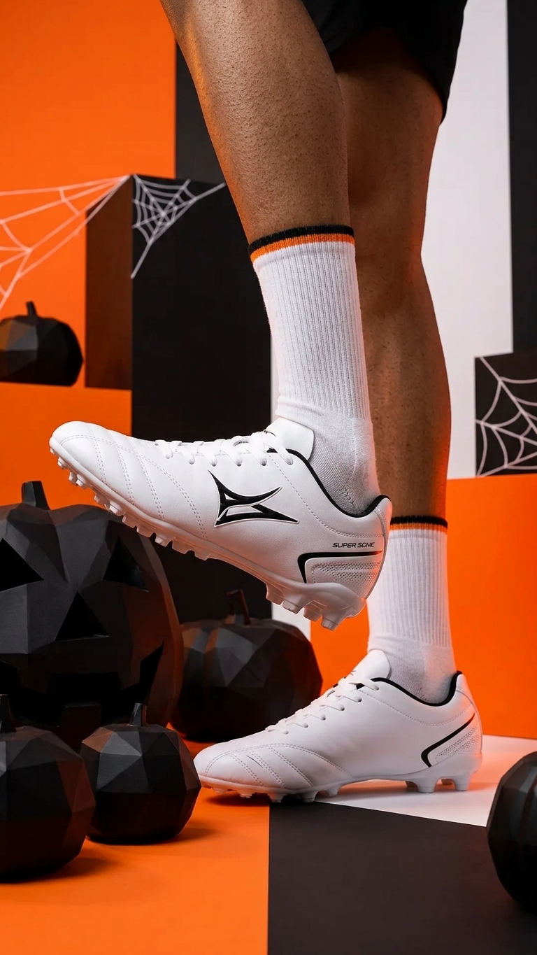 The Pure Sonic Premium White Football Boots for Men Firm Ground Soccer Cleats