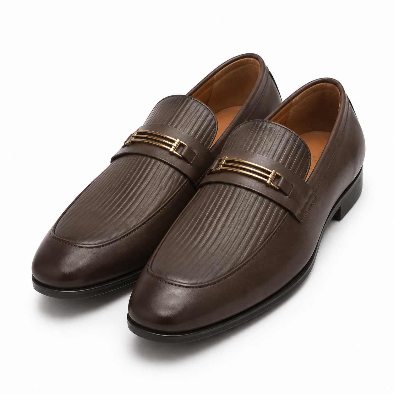 The Original Handmade Leather Loafers for Men Gold Buckle Slip On Shoes
