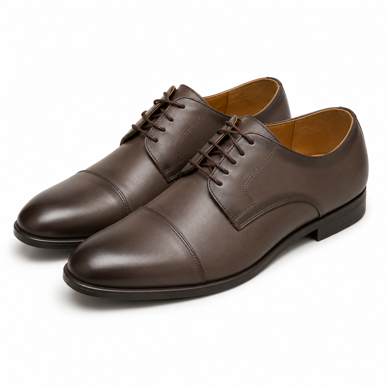 The Classic Cap Toe Original Leather Formal Shoes for Men Derby Dress Shoes