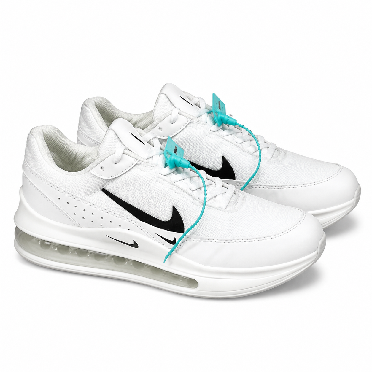 White Air Sole Sneakers Men's Sporty Casual Shoes with Visible Air Cushion