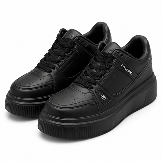 LORVAN All-Black Chunky Platform Sneakers