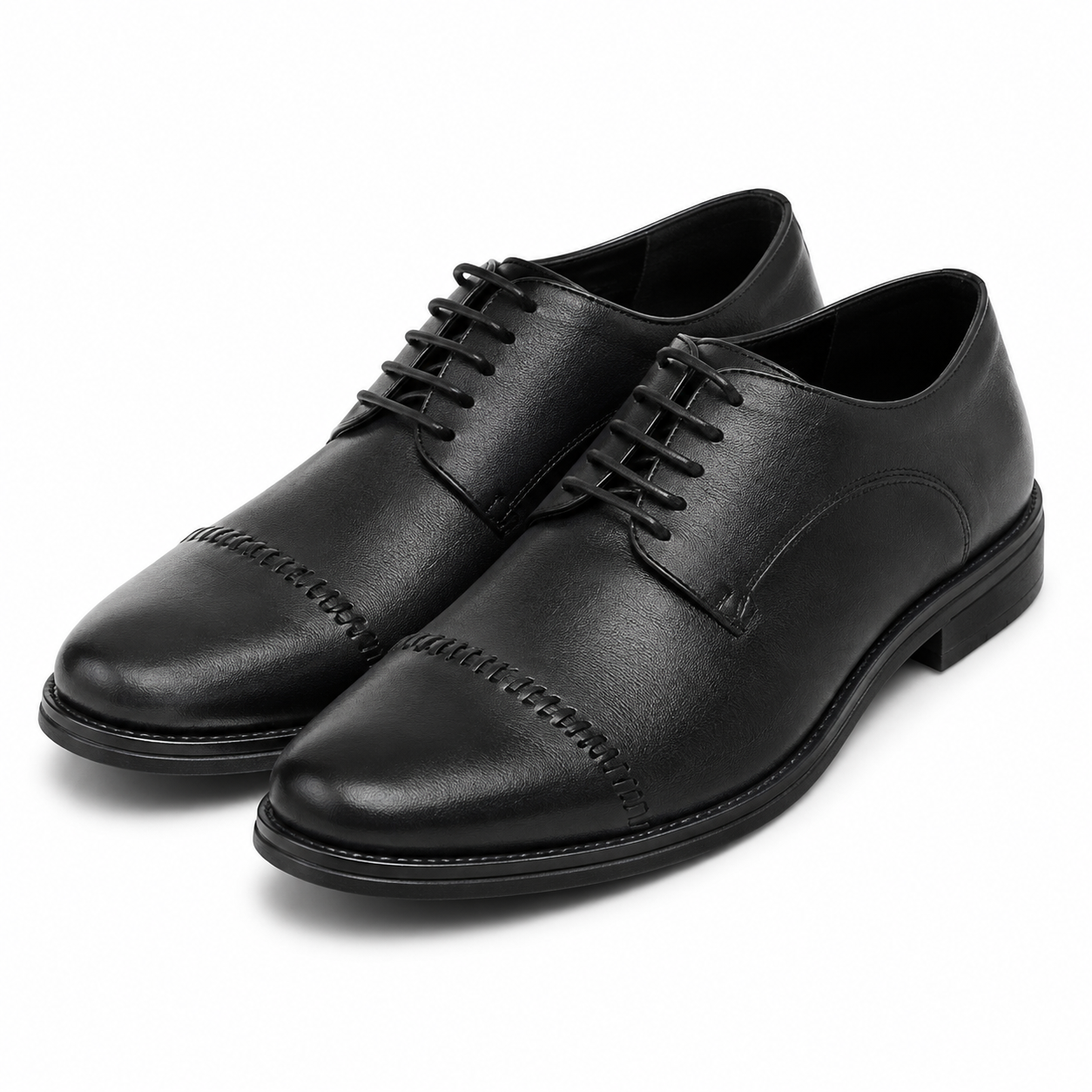 The Noir Stitch Original Leather Formal Shoes for Men Cap Toe Derby Dress Shoes