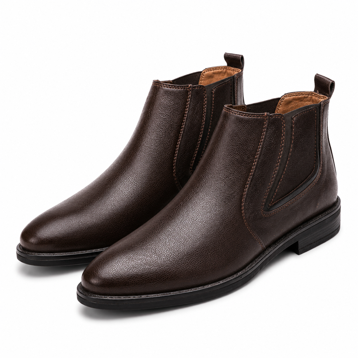 The Espresso Chelsea Original Leather Chelsea Boots for Men Slip On Ankle Boots