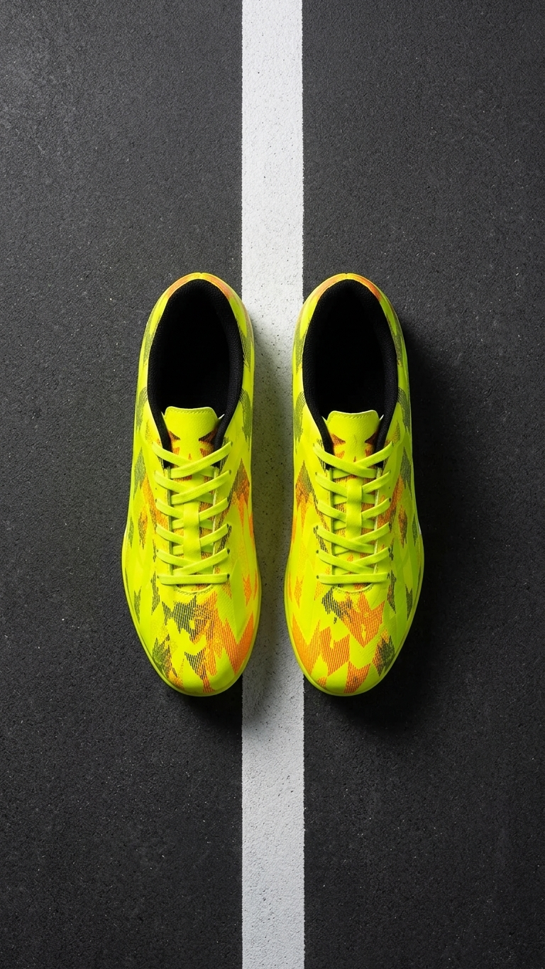The Volt Strike Premium Neon Yellow Indoor Football Shoes for Men Futsal Soccer Sneakers