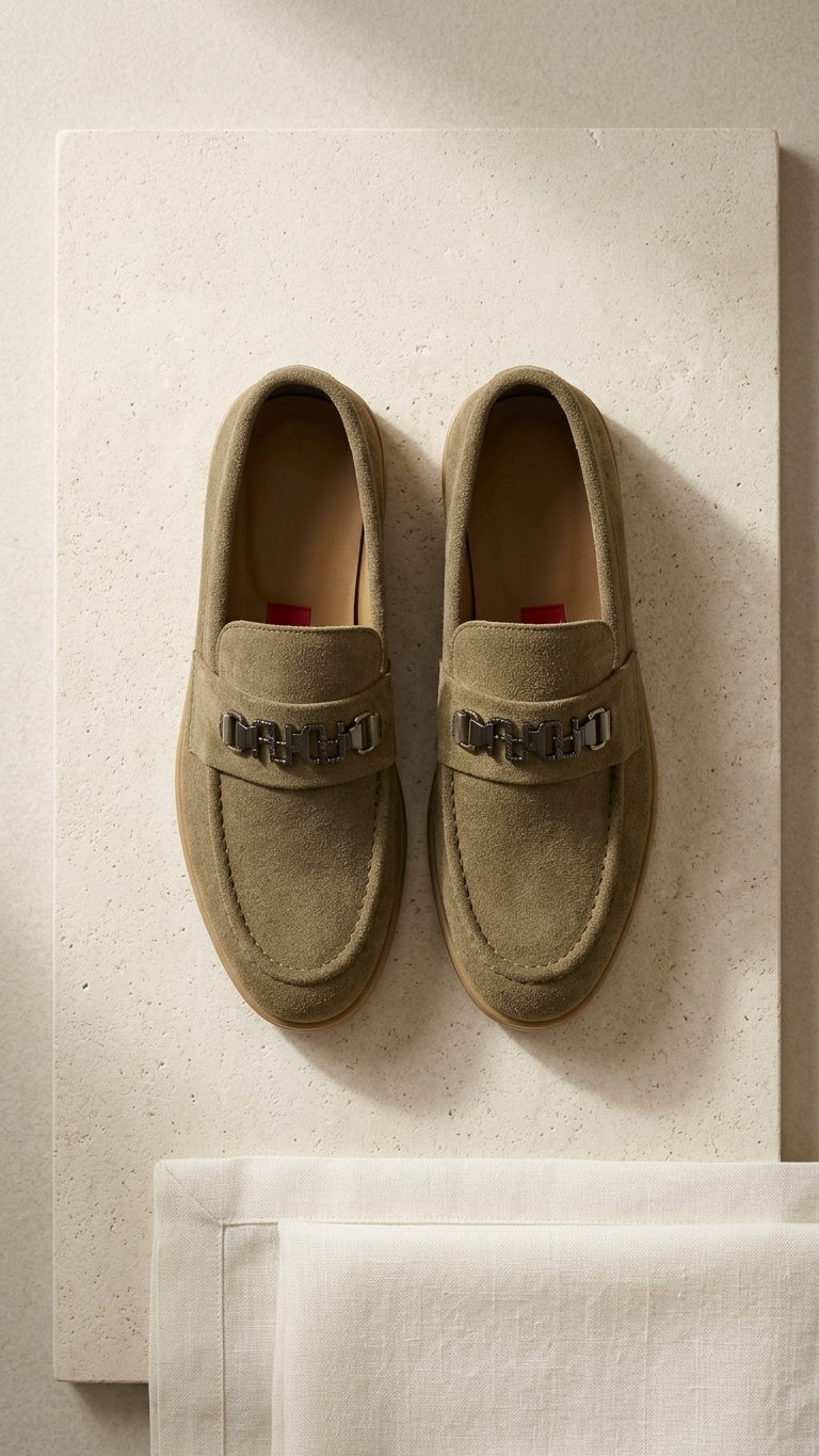 The Olive Suede Bit Loafer