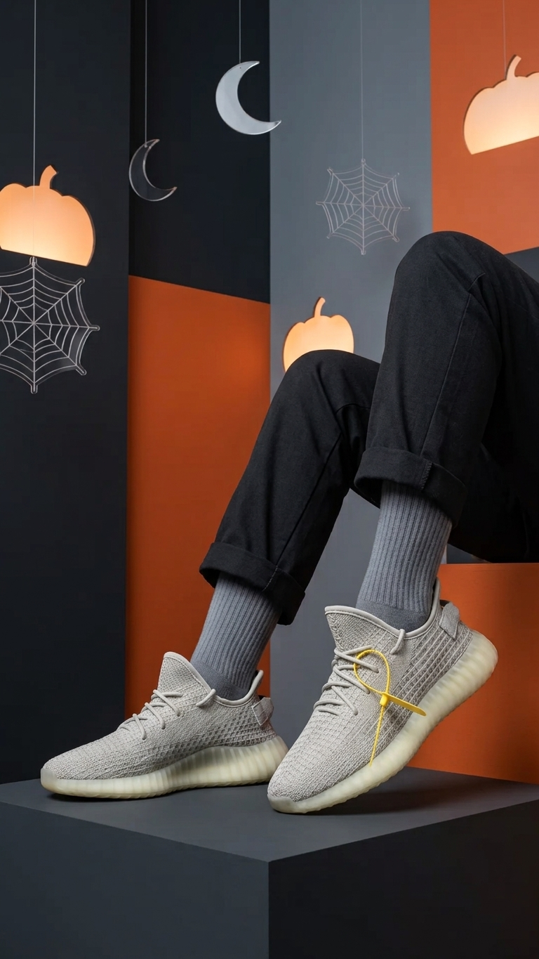 Grey Knit Sneakers with Translucent Sole Men's Lightweight Runners