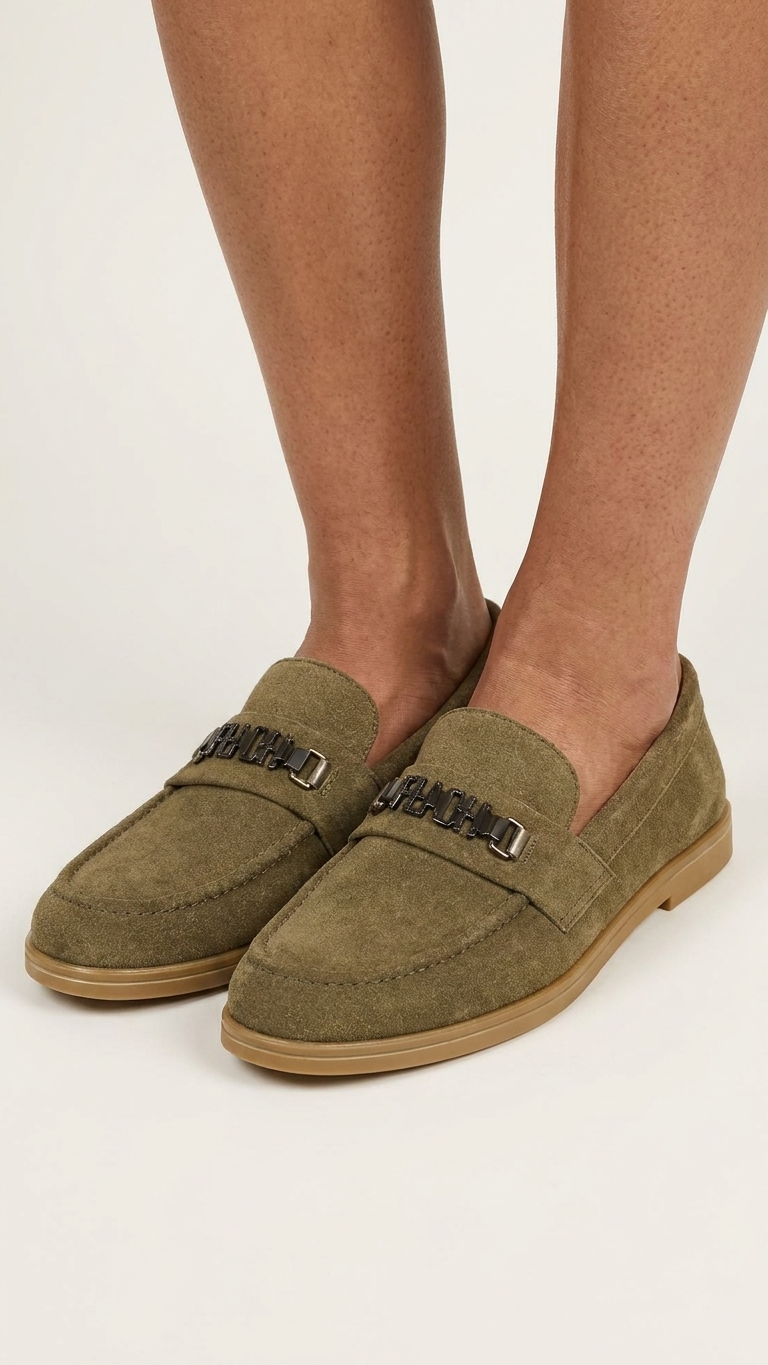 The Olive Suede Bit Loafer