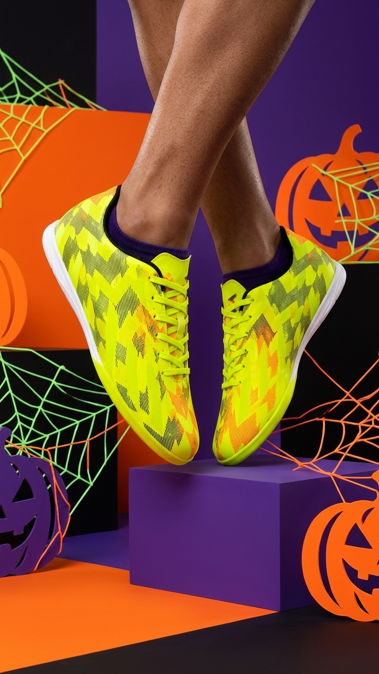 The Volt Strike Premium Neon Yellow Indoor Football Shoes for Men Futsal Soccer Sneakers