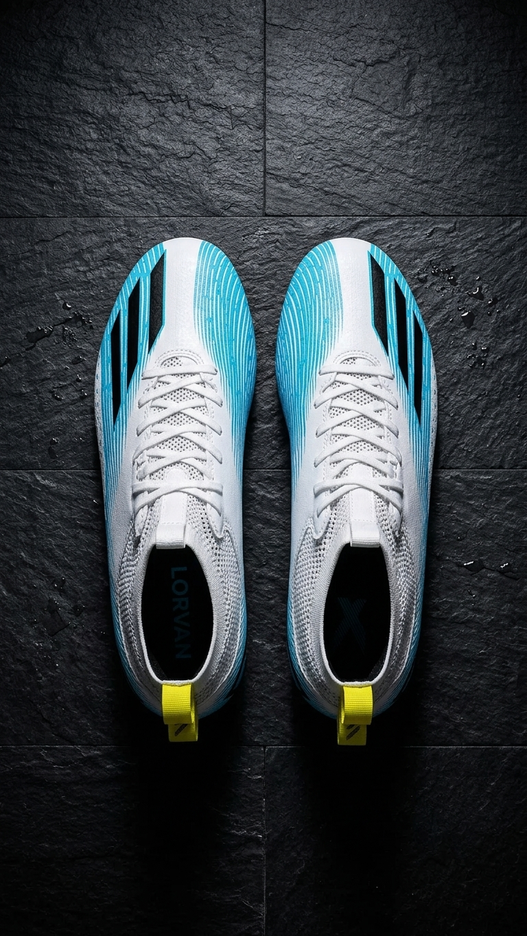 The Premium White & Blue High Top Football Boots for Men Firm Ground Soccer Cleats