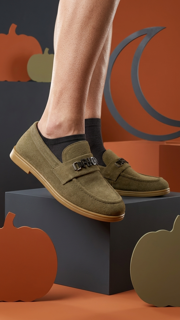 The Olive Suede Bit Loafer