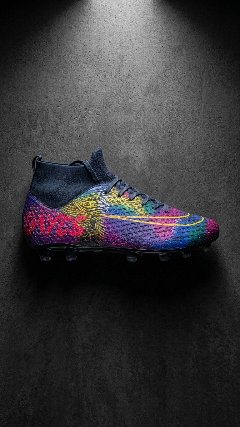 Multicolor Ankle Sleeve Football Boots Men's Studded Soccer Cleats