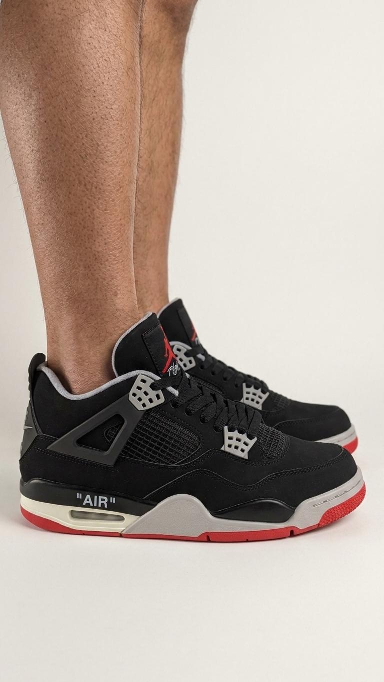 Off-White x Air Jordan 4 Retro SP Bred Sample.