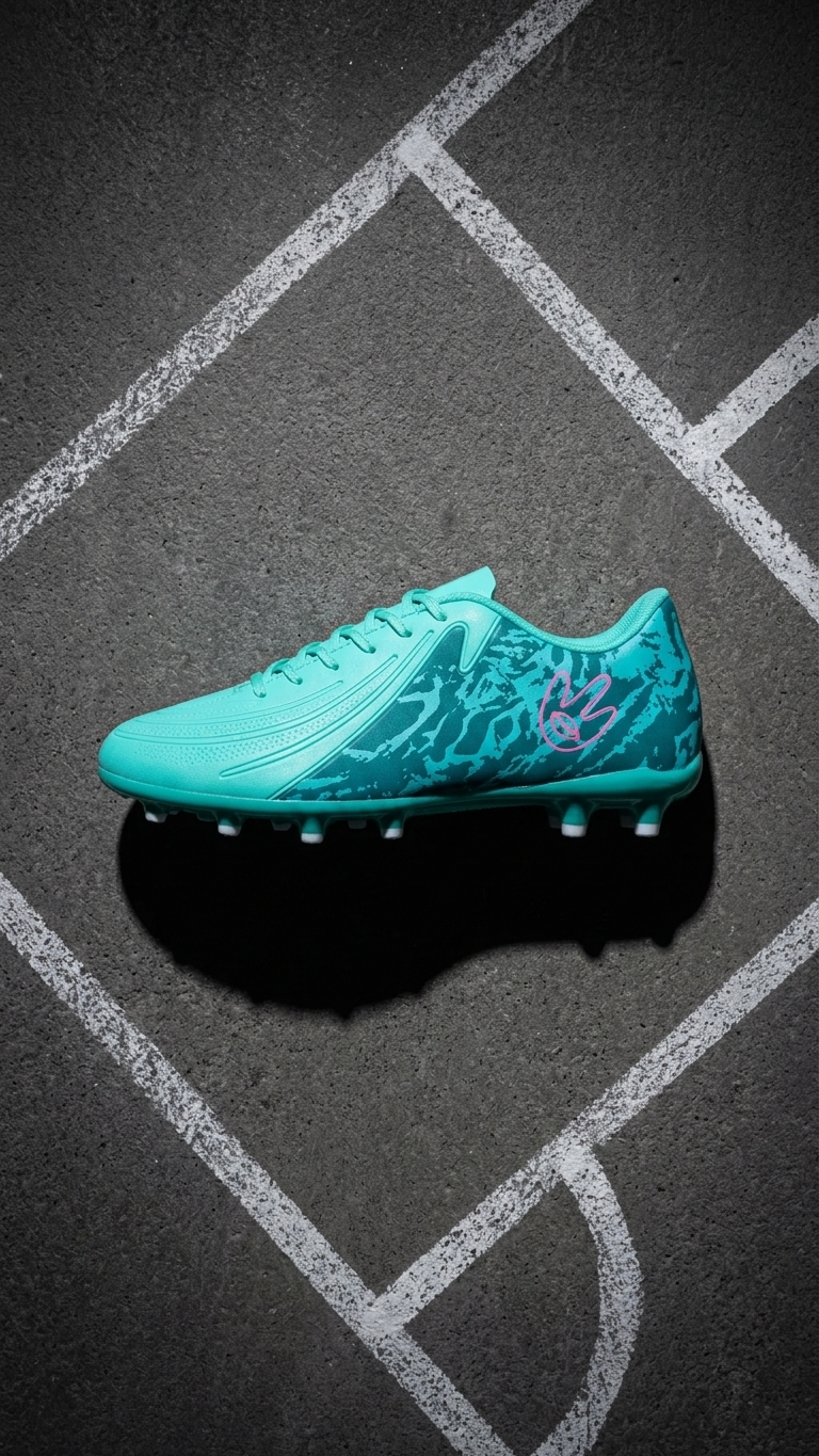 The Camo Strike Premium Turquoise Football Boots for Men Firm Ground Soccer Cleats
