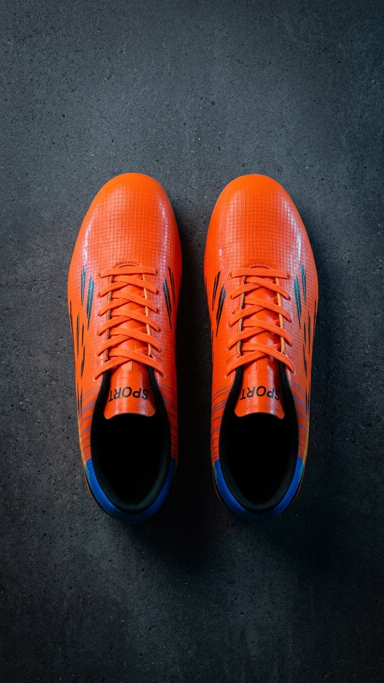 The Blaze Strike Premium Orange Football Boots for Men Firm Ground Soccer Cleats