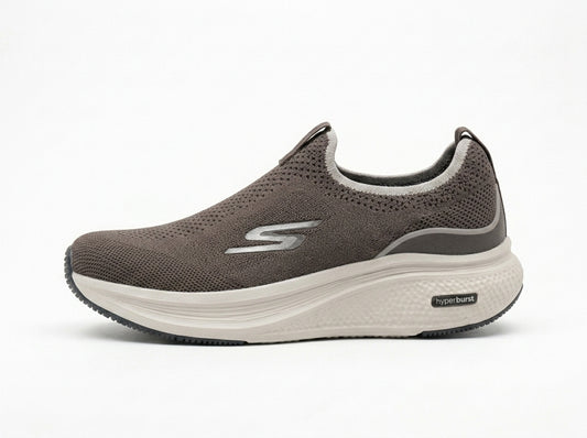 Brown Knit Slip On Sneakers Men's Lightweight Cushioned Comfort Shoes