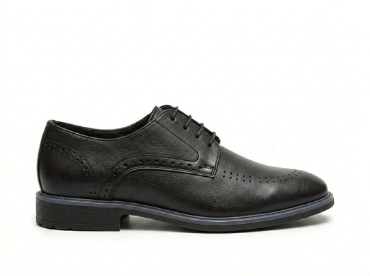 The Black Brogue Original Leather Formal Shoes for Men Wingtip Derby Dress Shoes