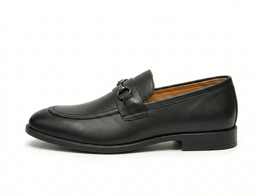 The Noir Bit Original Handmade Leather Loafers for Men Horsebit Buckle Slip On Shoes
