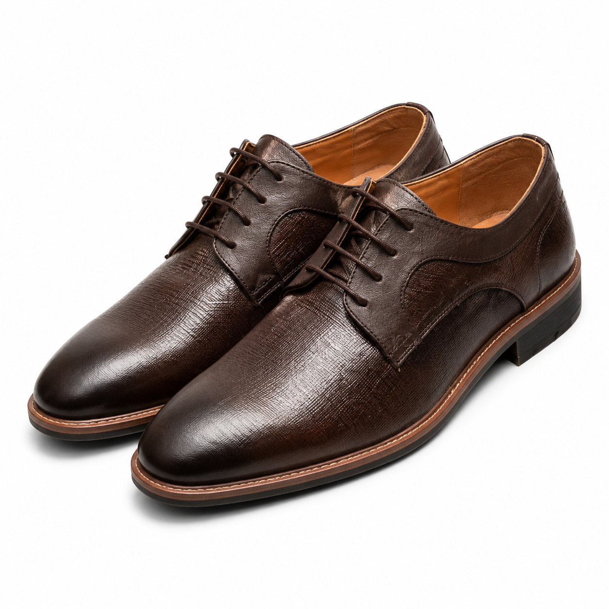 The Textured Derby Original Leather Formal Shoes for Men Lace Up Dress Shoes