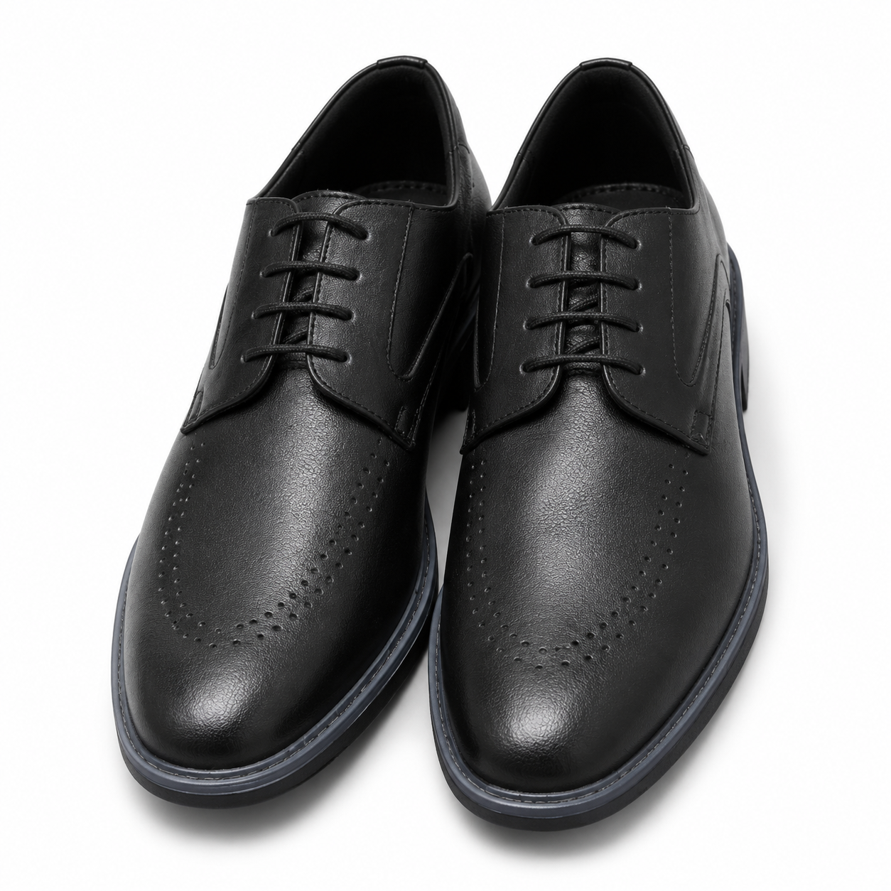 The Black Brogue Original Leather Formal Shoes for Men Wingtip Derby Dress Shoes