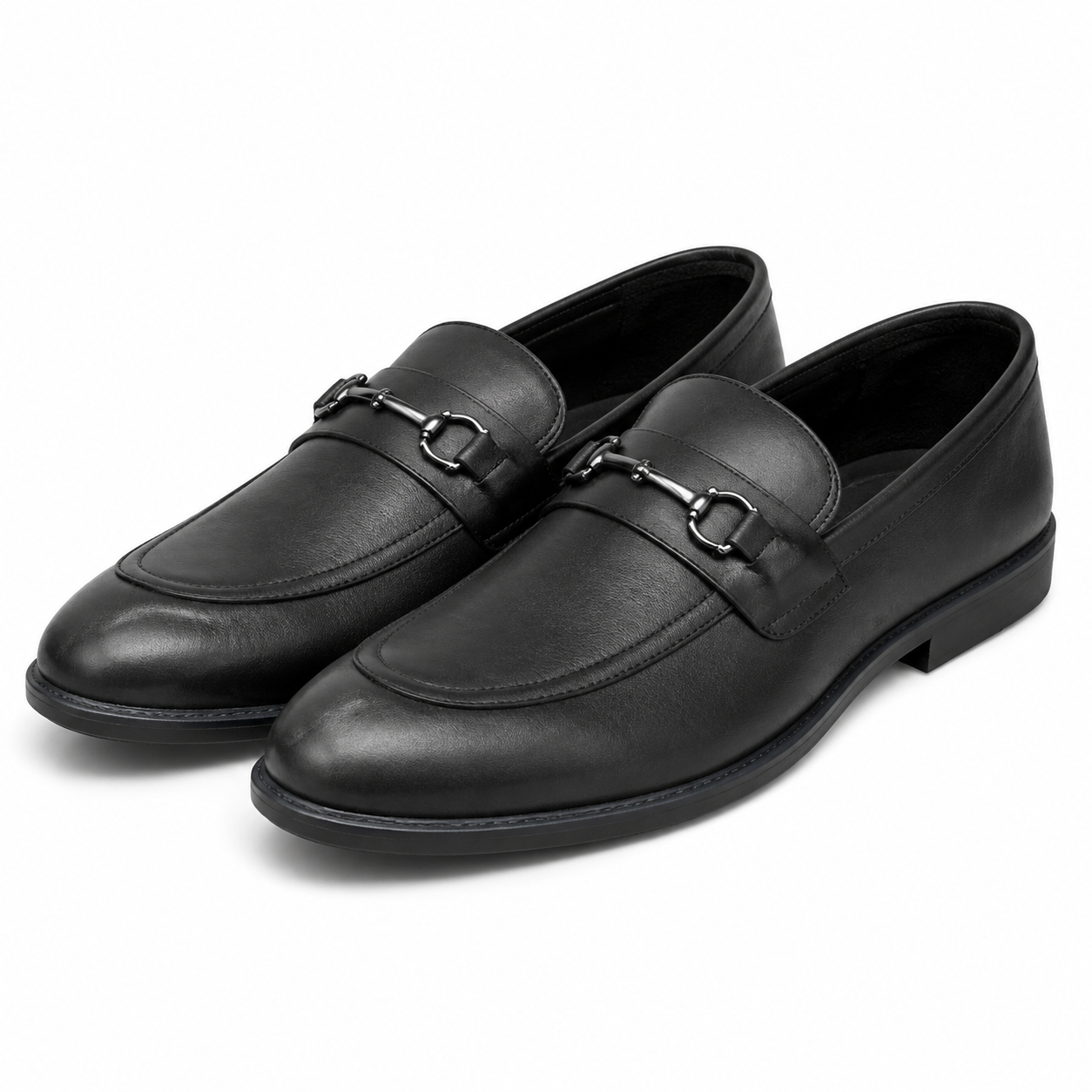 The Noir Bit Original Handmade Leather Loafers for Men Horsebit Buckle Slip On Shoes
