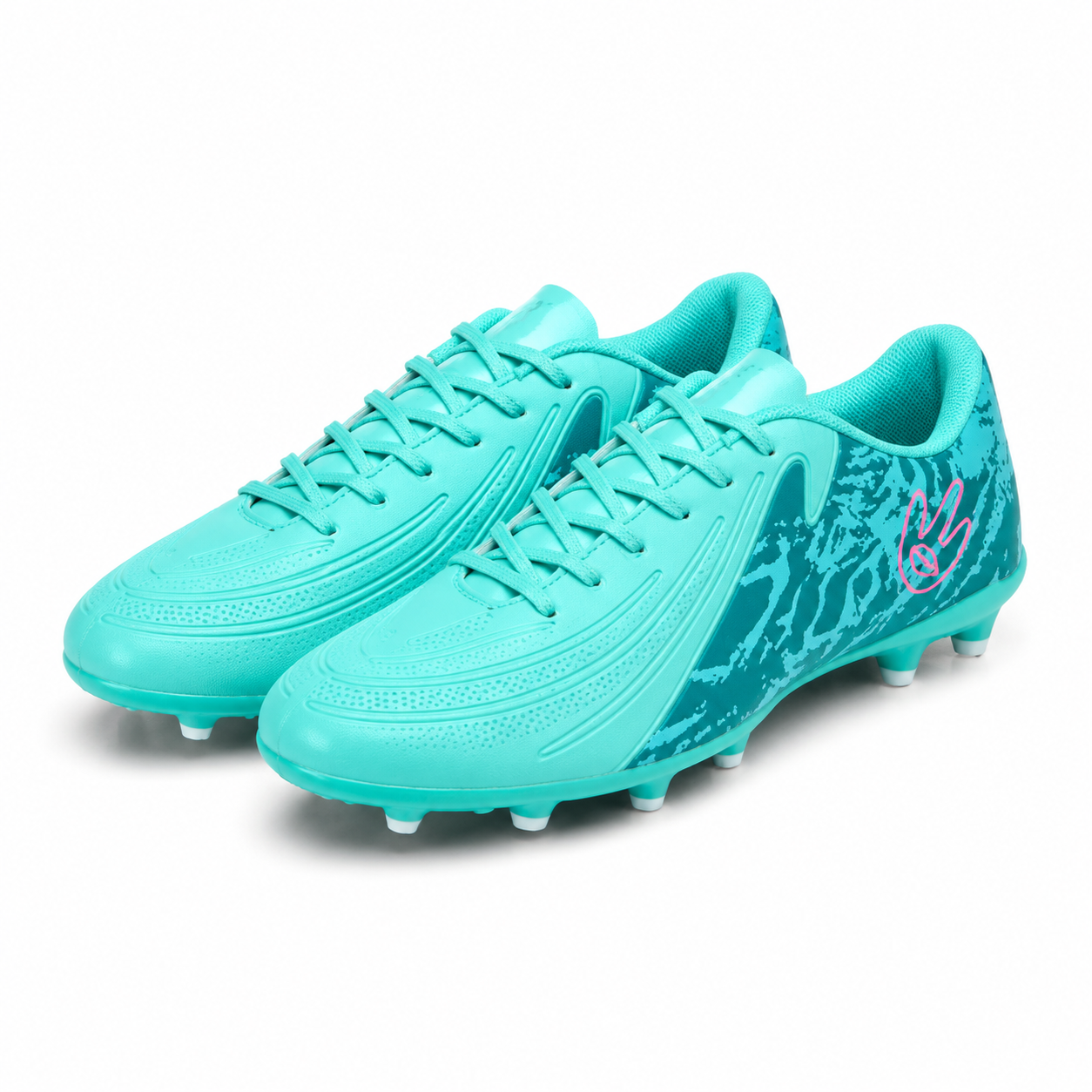 The Camo Strike Premium Turquoise Football Boots for Men Firm Ground Soccer Cleats