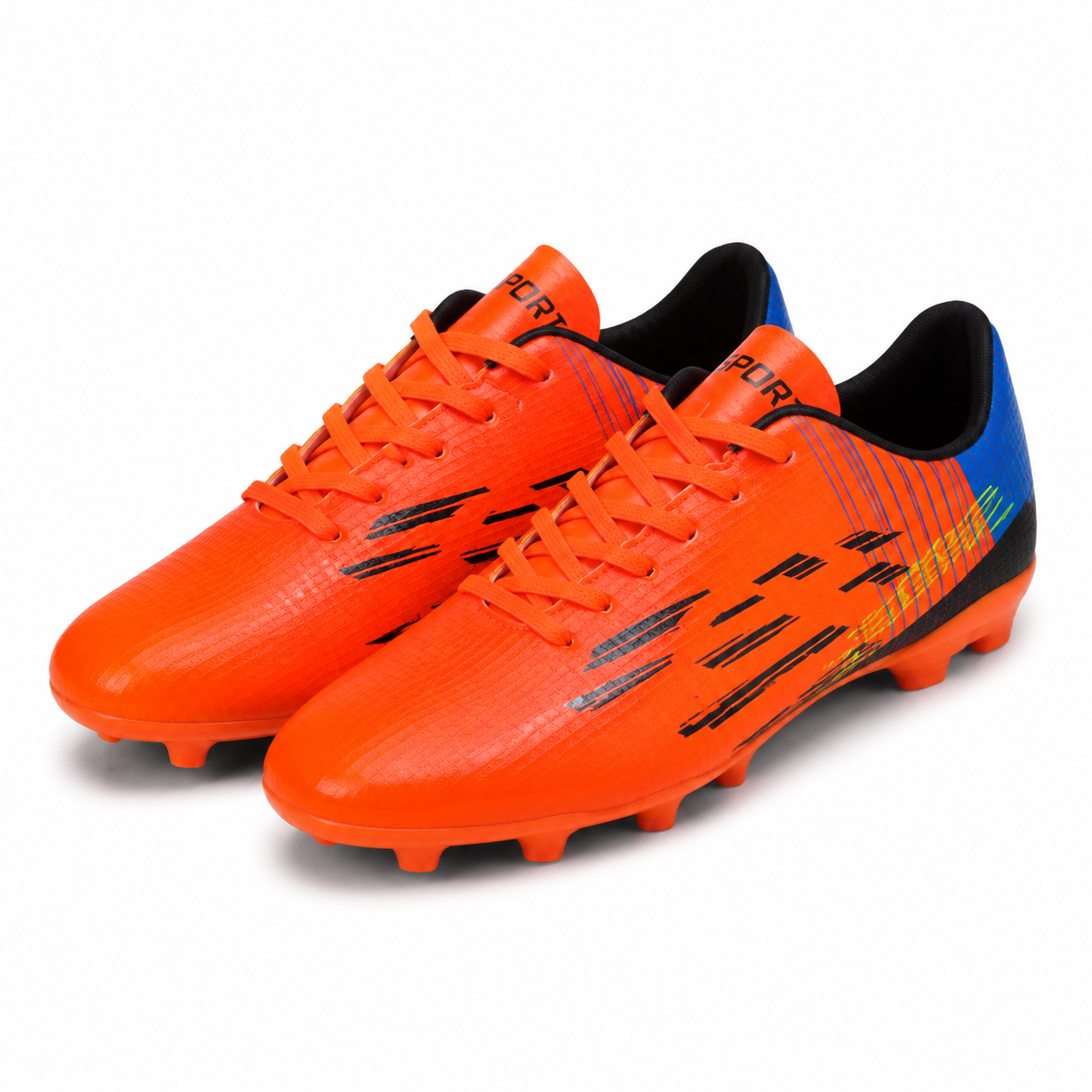 The Blaze Strike Premium Orange Football Boots for Men Firm Ground Soccer Cleats