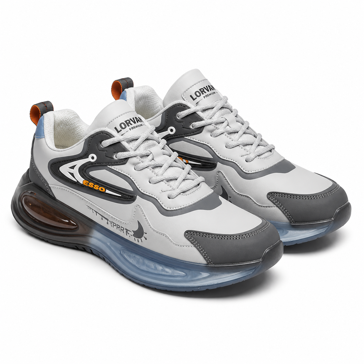 Lorvan Premium Grey Air Sole Sneakers Men's Sporty Chunky Shoes