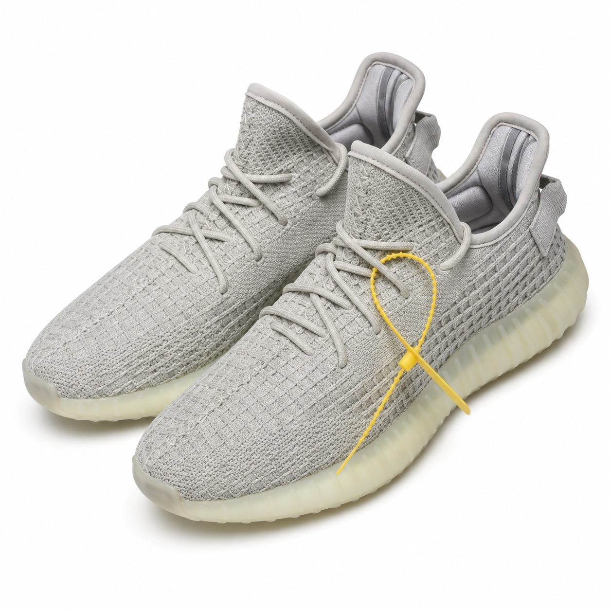 Grey Knit Sneakers with Translucent Sole Men's Lightweight Runners