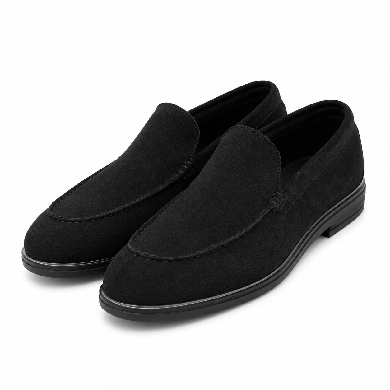 The Midnight Suede — Premium Black Suede Slip-On Loafers for Men