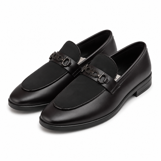 The Black Buckle Loafer — Premium Formal Slip-On Loafers for Men