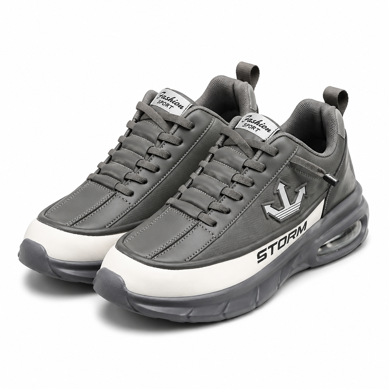 LORVAN Storm Grey Air-Cushion Sneakers