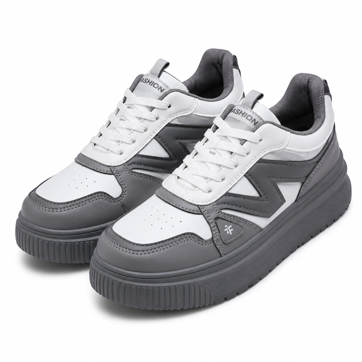 LORVAN Urban Grey Chunky Platform Sneakers