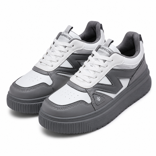 LORVAN Urban Grey Chunky Platform Sneakers