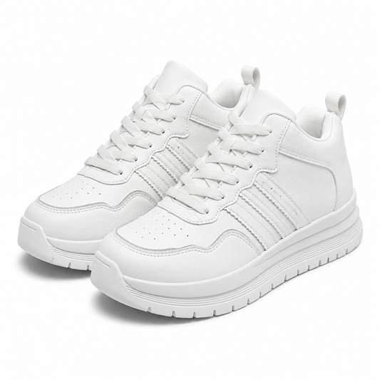 LORVAN Pure White Monochrome Chunky Sneakers