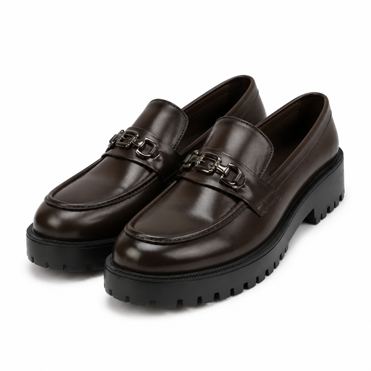 chunky leather horsebit loafer