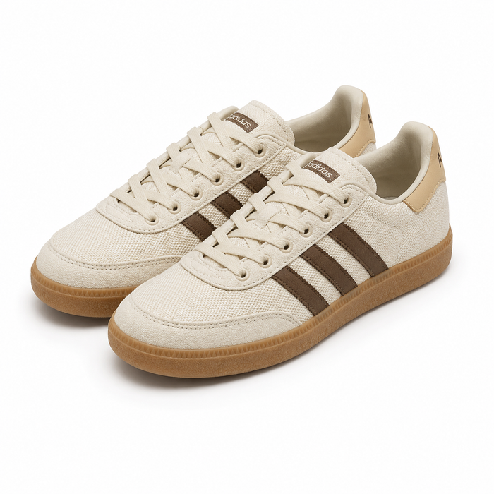 Retro Classic Sneakers – Off-White & Brown | Lorvan