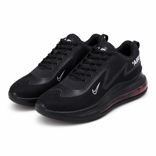 Air-Sole Sneakers – Bold Black & Red Design | Lorvan