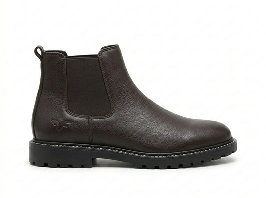 The Coffee Chelsea Original Leather Chelsea Boots for Men Slip On Ankle Boots