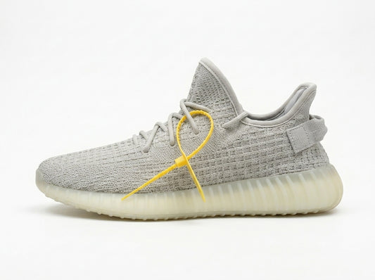 Grey Knit Sneakers with Translucent Sole Men's Lightweight Runners