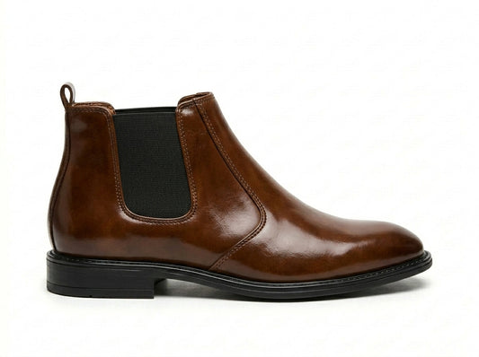 The Cognac Chelsea Original Leather Chelsea Boots for Men Slip On Ankle Boots