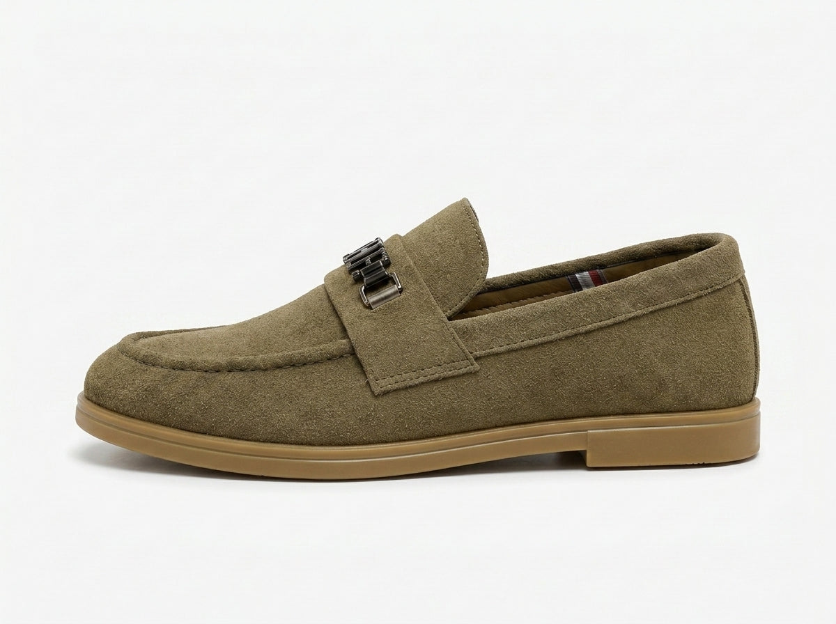 The Olive Suede Bit Loafer