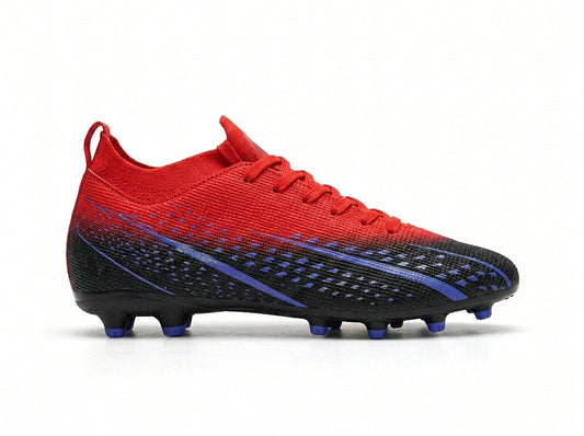 The Fire Blaze Premium Red & Black Football Boots for Men Firm Ground Soccer Cleats