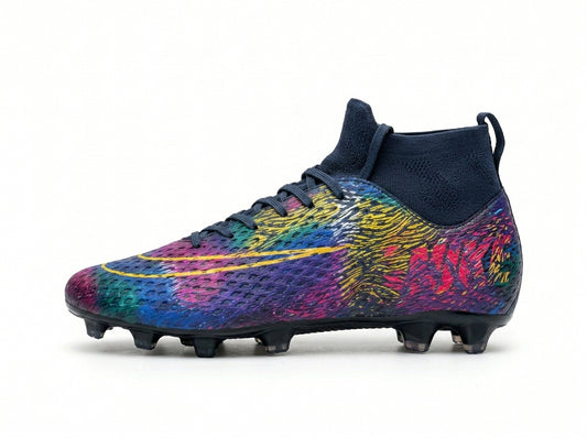 Multicolor Ankle Sleeve Football Boots Men's Studded Soccer Cleats