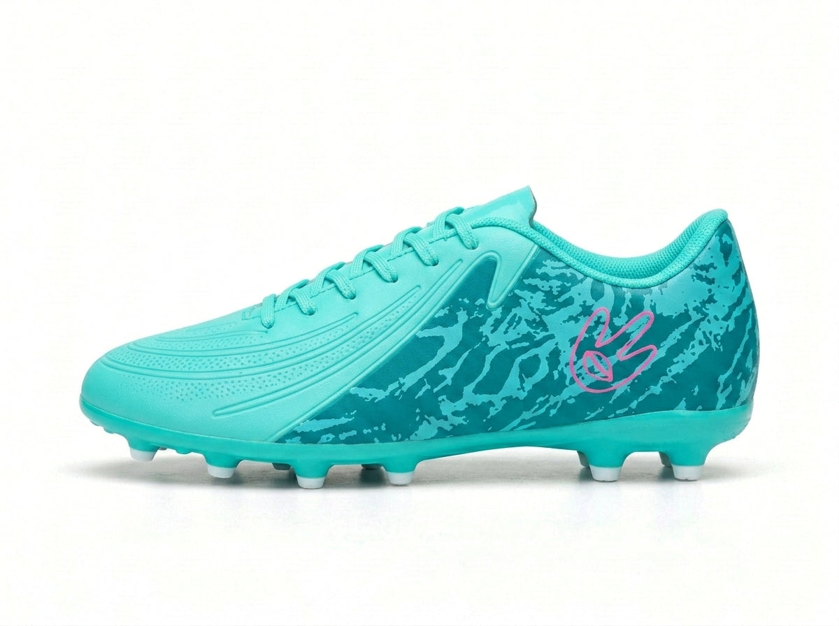 The Camo Strike Premium Turquoise Football Boots for Men Firm Ground Soccer Cleats