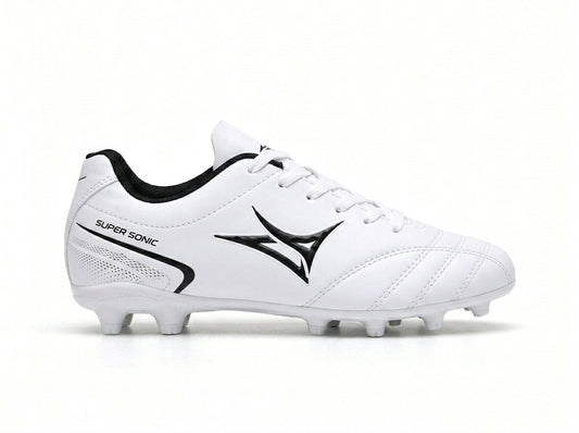The Pure Sonic Premium White Football Boots for Men Firm Ground Soccer Cleats