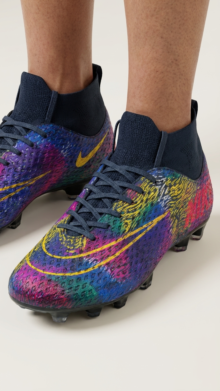 Multicolor Ankle Sleeve Football Boots Men's Studded Soccer Cleats