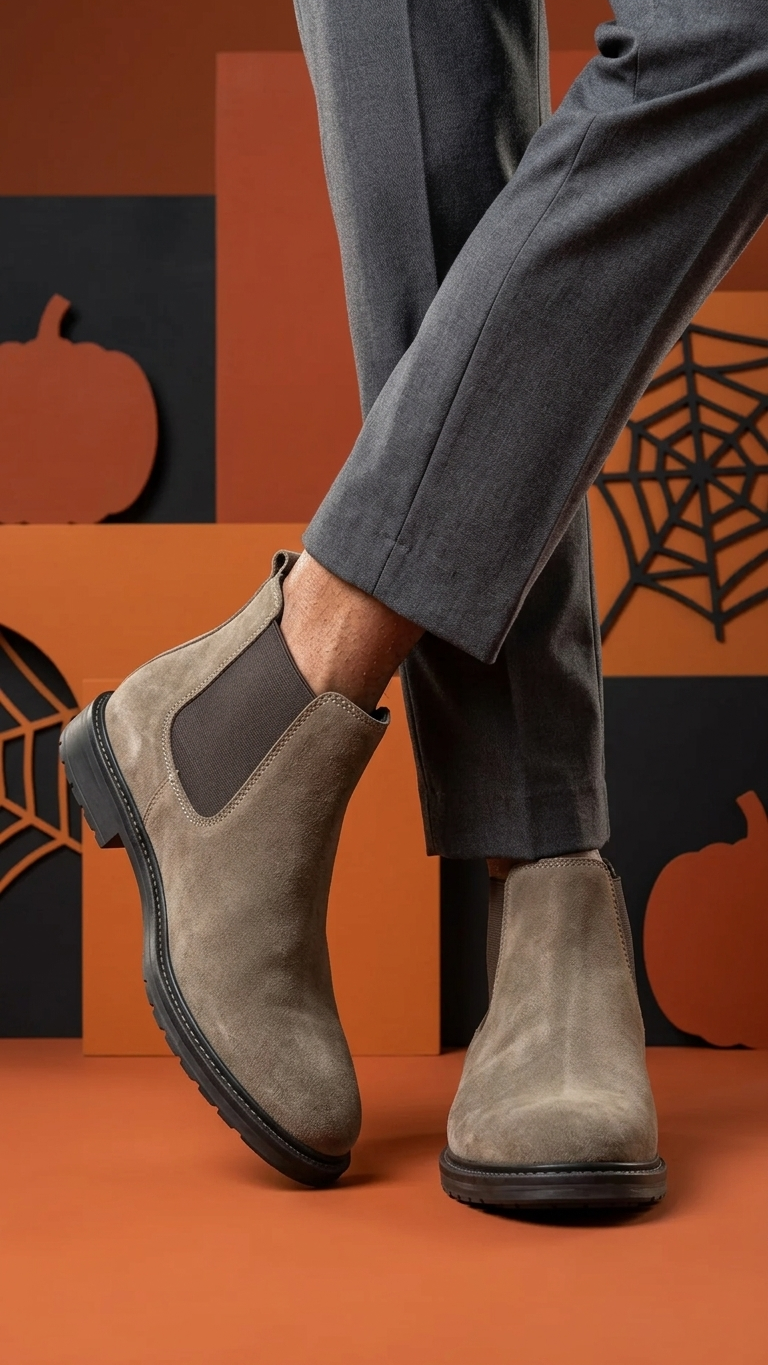 The Stone Chelsea Original Suede Ankle Boots for Men Slip On Chelsea Boots